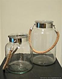 Glass Vase with Rope Handle